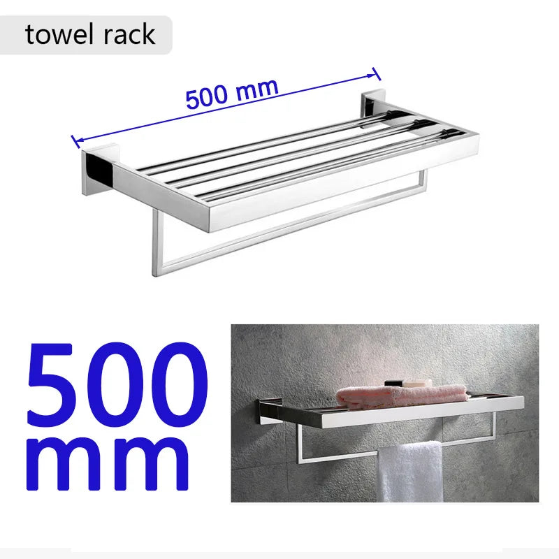 Stainless Steel Bathroom Hardware Mirror Chrome Polished Towel