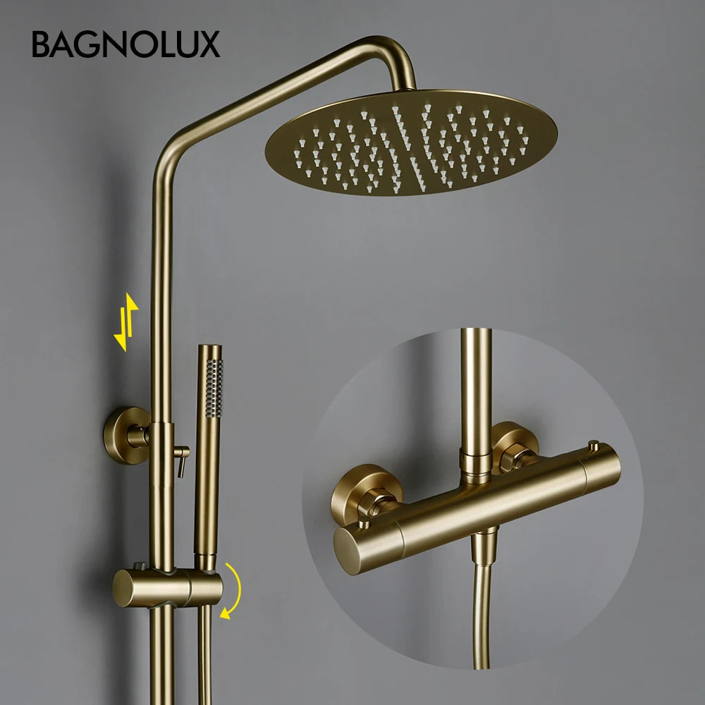 Thermostat Shower Mixer Valve Bathroom Thermostatic Faucet Wall