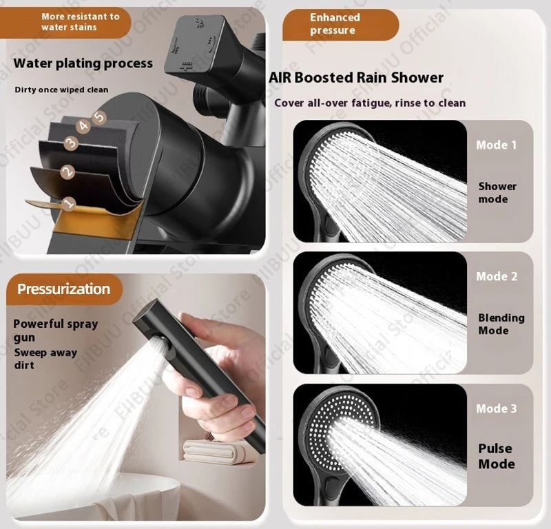 Pressure Water Massage Shower Water Saving Shower System
