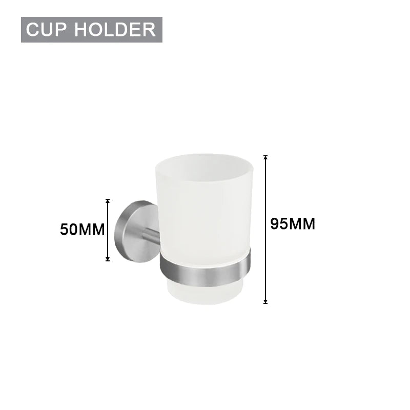 Brushed Nickel Bathroom Wall Mount Bath Shelf Robe