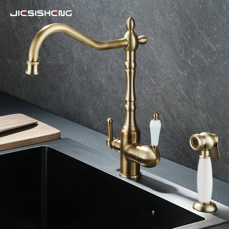 Brass Light Luxury Three-In-One Pure Water Faucet Sink