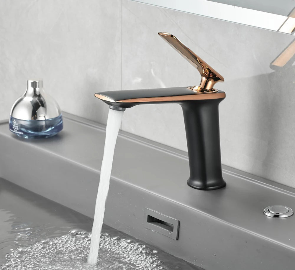 Basin Faucets Black Brass Faucet Cold Bathroom Sink