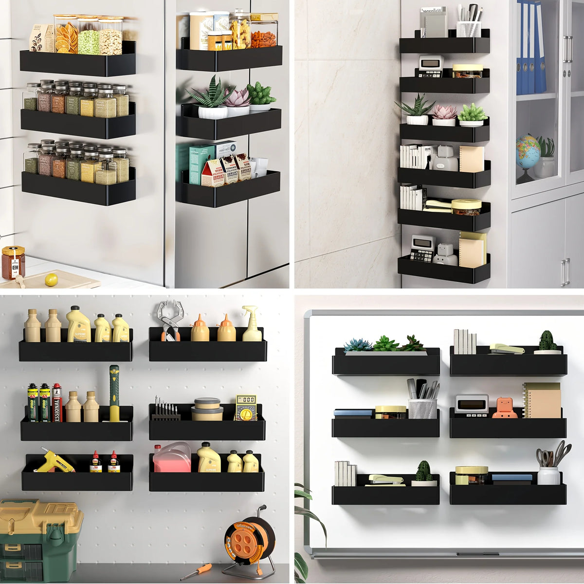 6pcs Magnetic Storage Rack Refrigerator/Washing Machine No-Drill