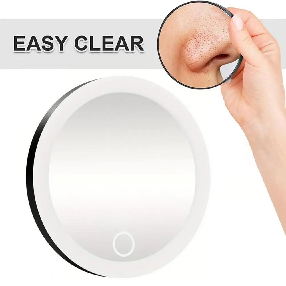 10cm 30x Magnifying Mirror Tweezers Travel Led Makeup