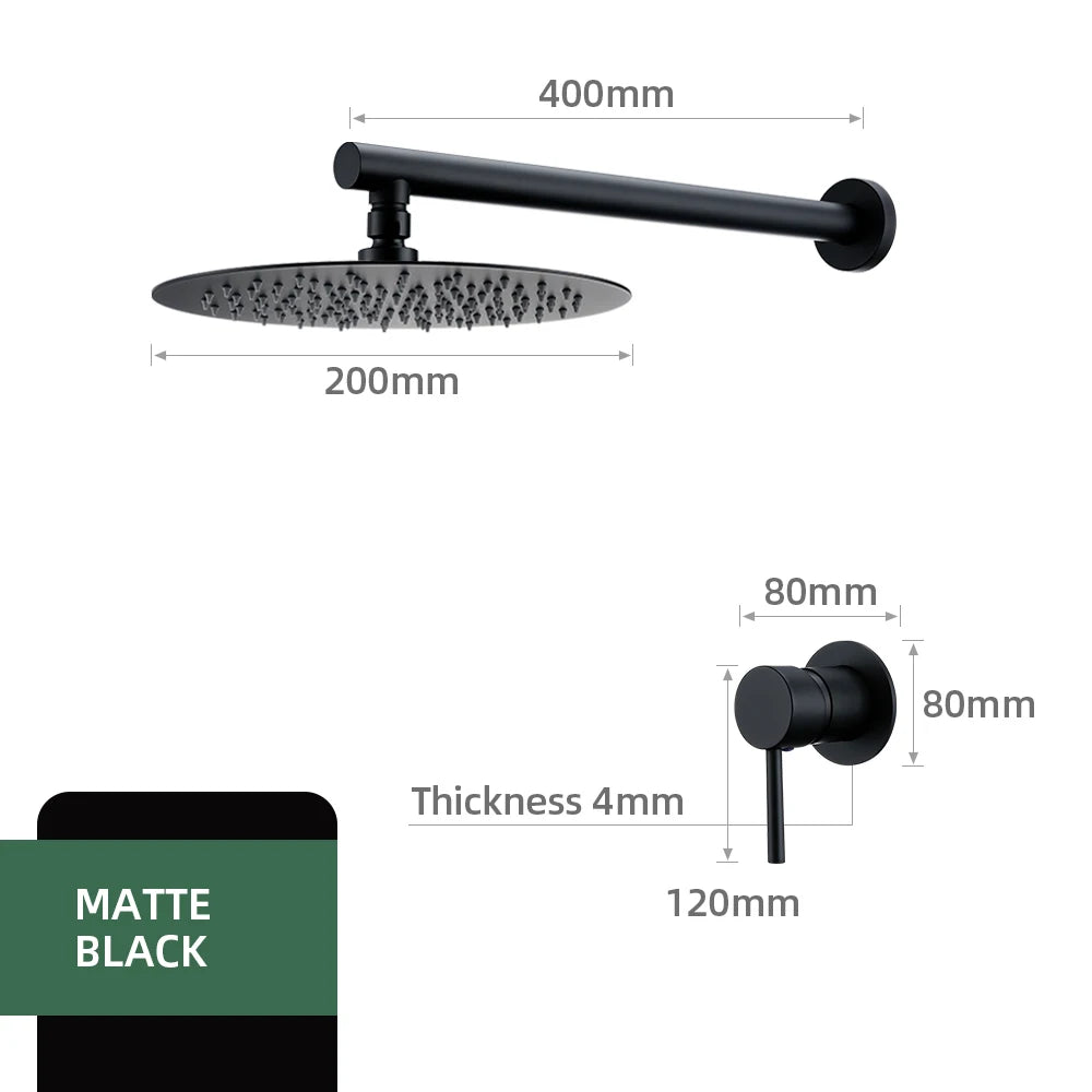 Bathroom Faucet Rose Gold Shower Wall Mounted 8/10/12