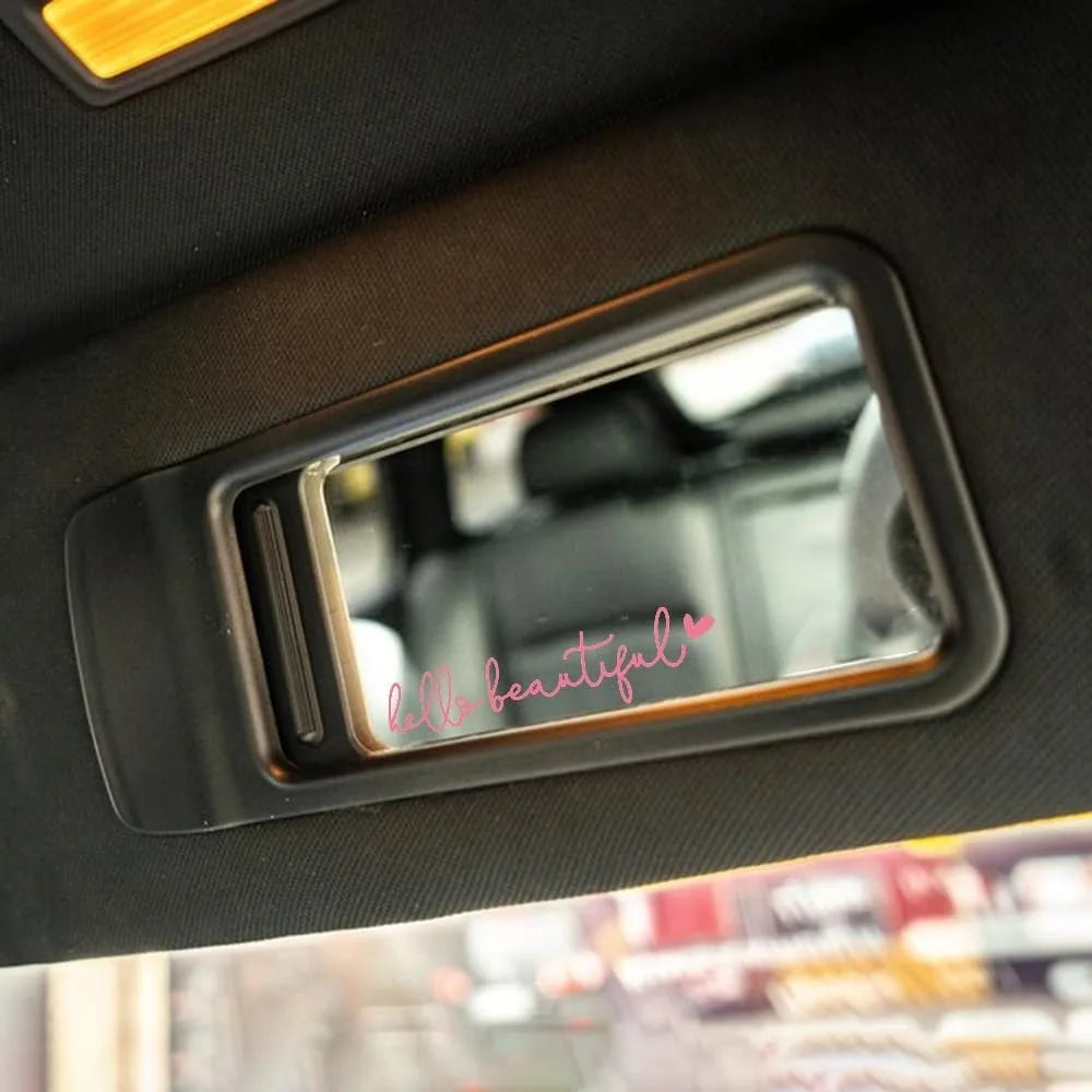 1pc Hello Beautiful Car Rearview Mirror Vinyl Decals