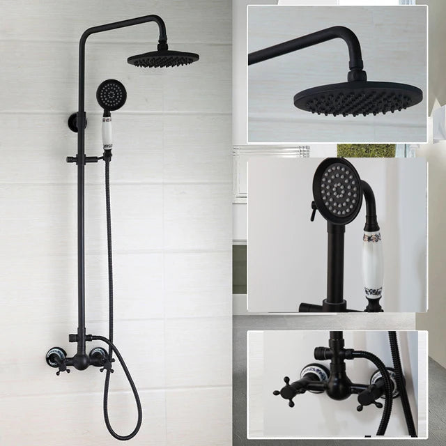 Kemaidi Bathroom Black Shower Wall Mounted Rainfall Shower