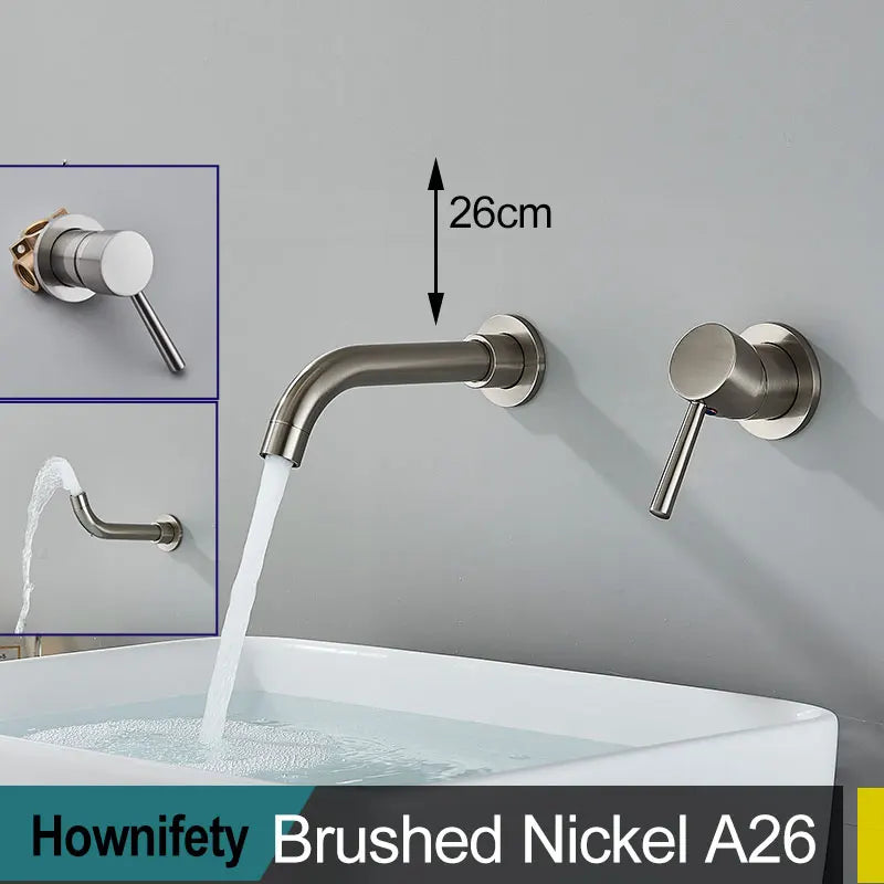 Wall Mount Bathroom Basin Faucet Embedded Split Cold