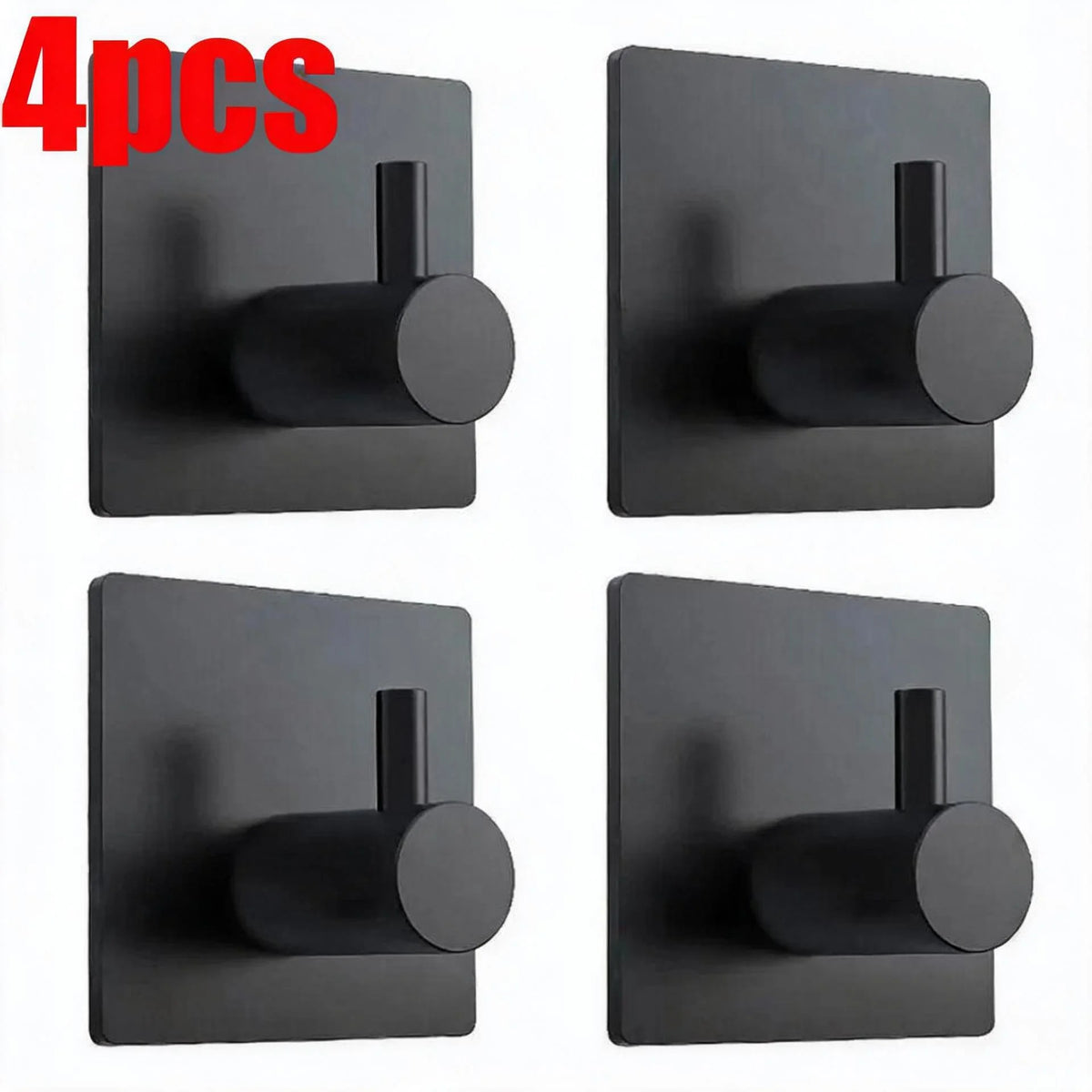 1/4pc Bathroom Stainless Steel Robe Hook Multi-Purpose Adhesive