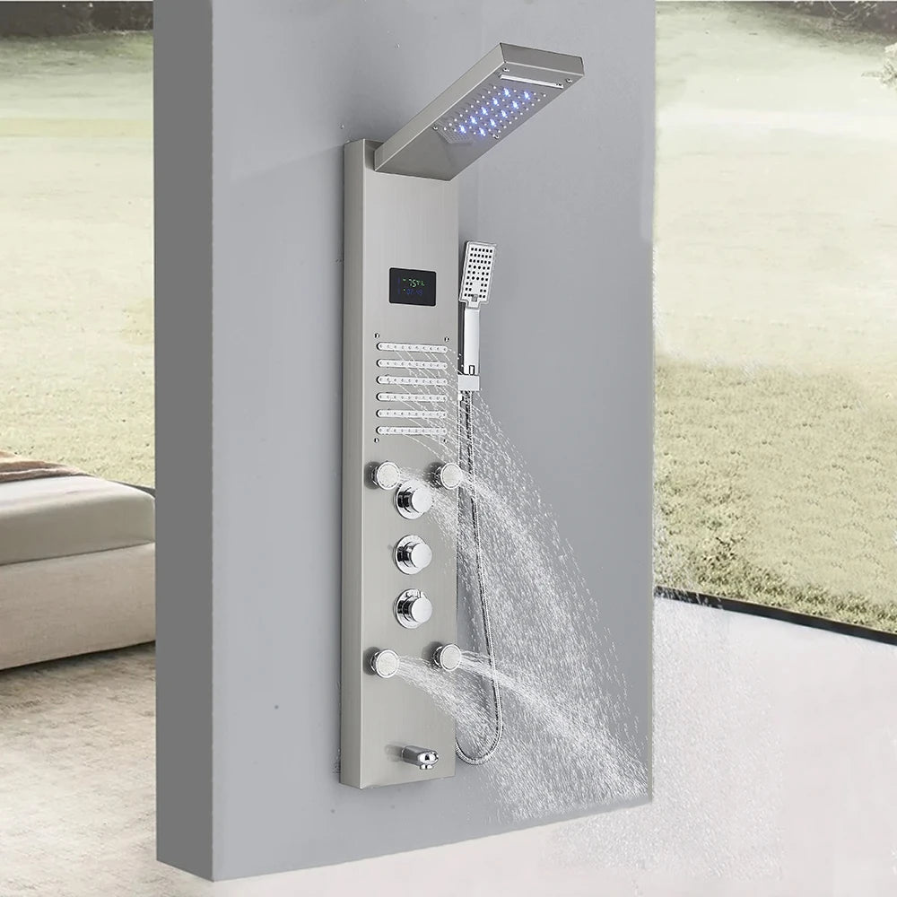 Shower Panel Tower System Rain Waterfall Shower Column