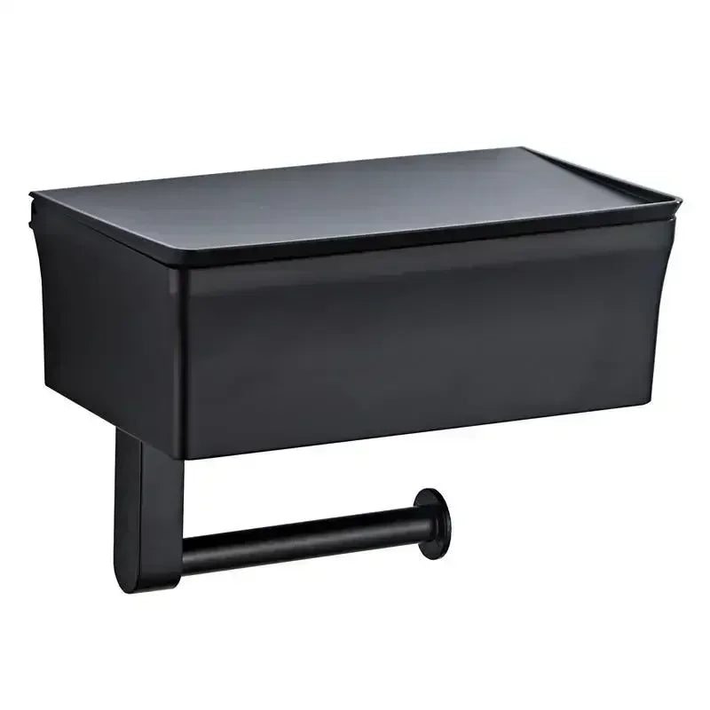 In Adhesive Toilet Paper Holder Box Shelf Storage
