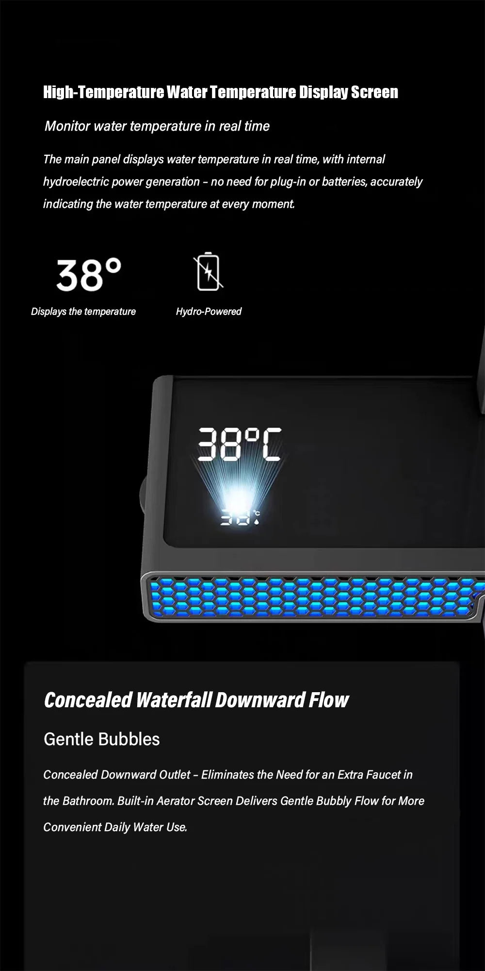 Luxury Spa Jet Shower System Led Display Copper