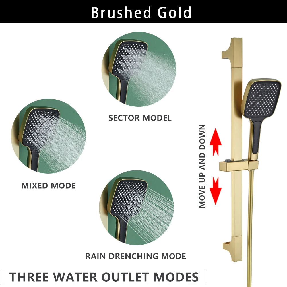Wall Mounted Adjustable Slide Shower Bar Bathroom Shower