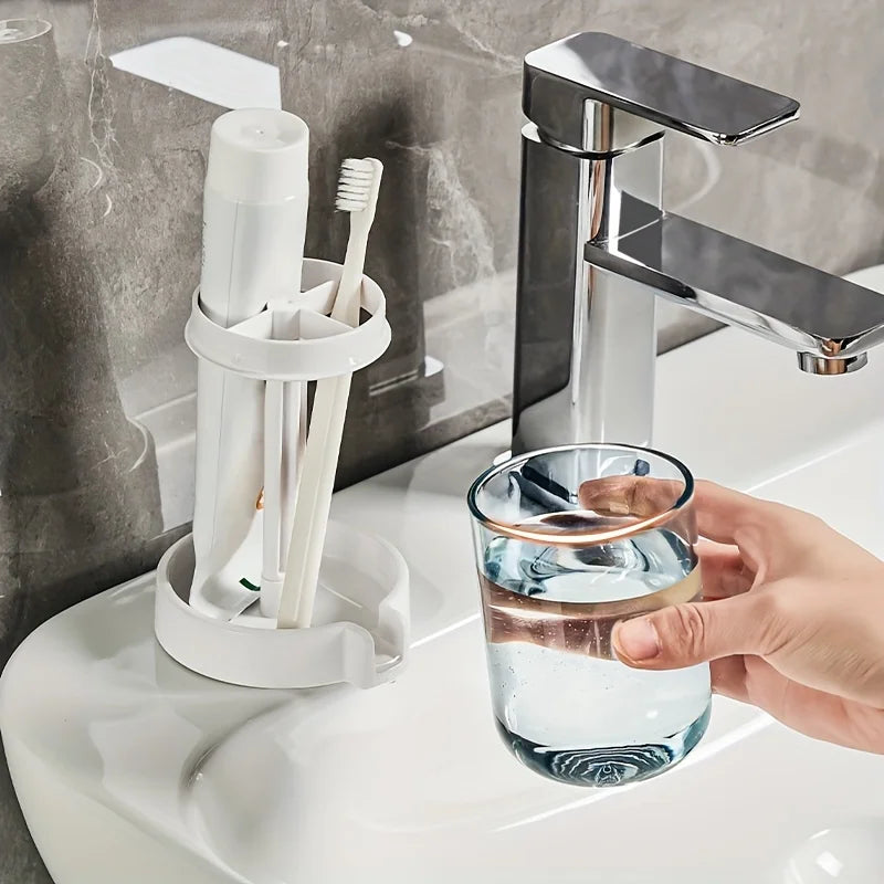 Bathroom Vanity Organizer Rack Toothbrush Cup Holder Sink