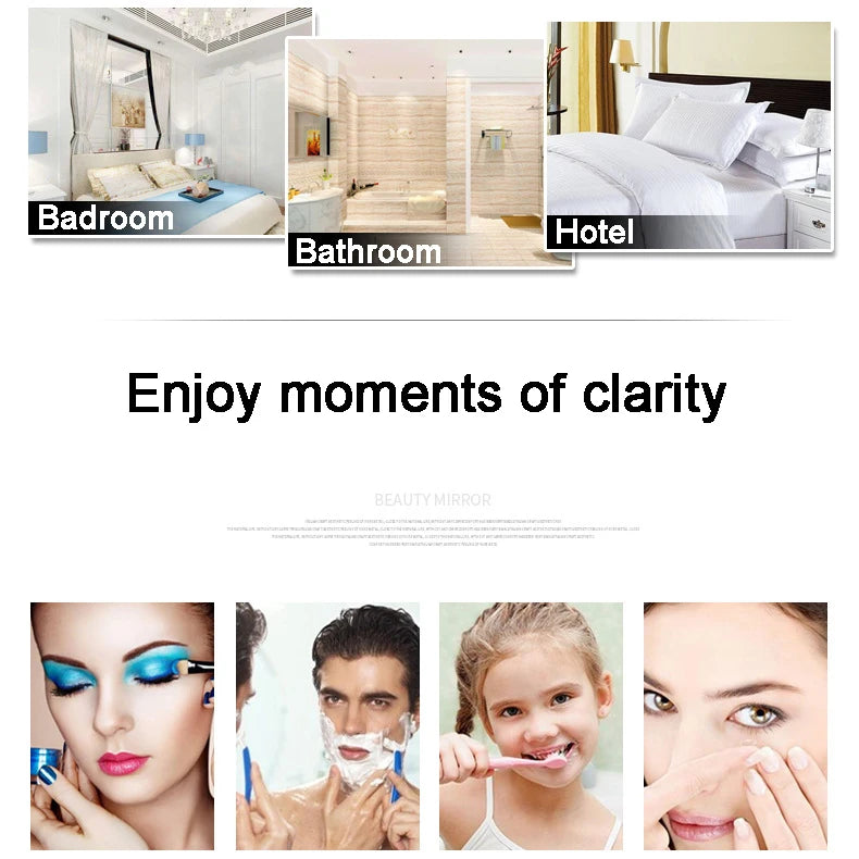 Rechargeable Led Folding Bathroom Makeup Mirror Wall Mounted
