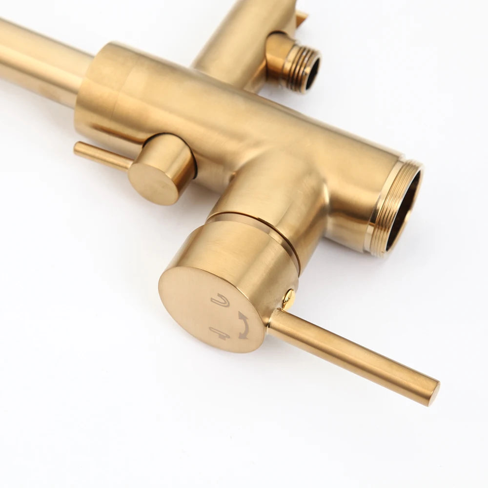 Kemaidi Golden Plated Bathtub Filler Shower Roman Tub