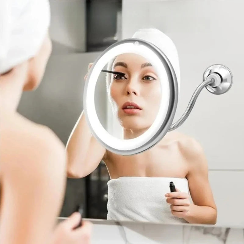 Led Makeup Mirror 10x Magnifier & Flexible Gooseneck