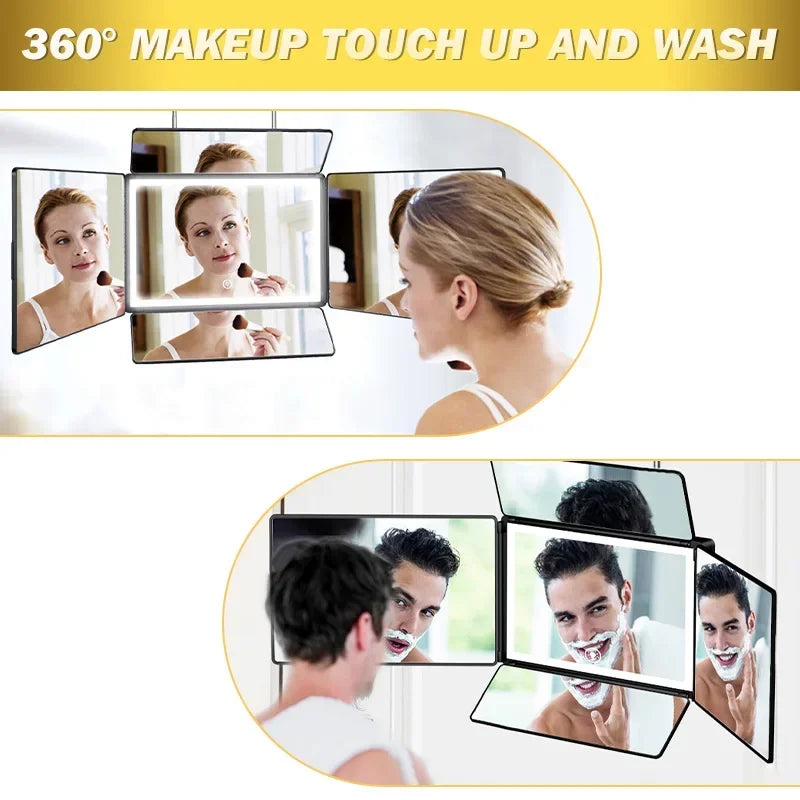 Way Mirror Hair Cutting Led Light 360 Barber