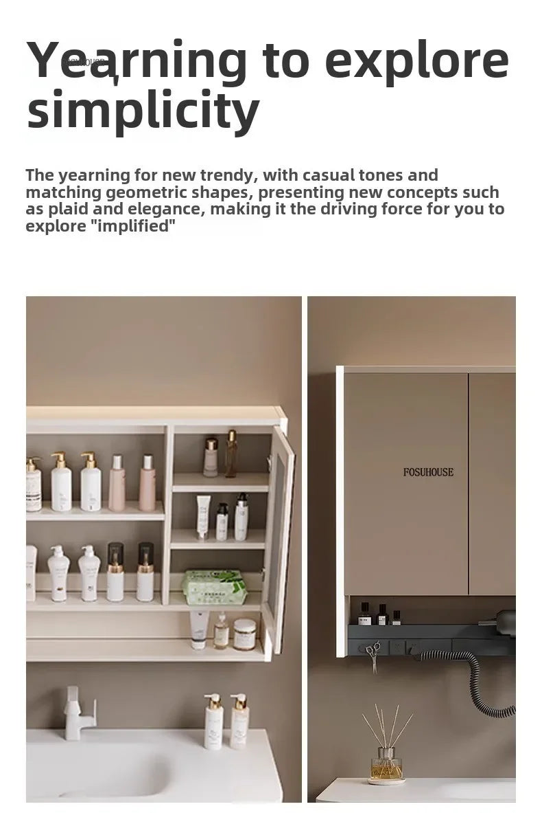 Smart Bathroom Mirror Storage Cabinet Light Bathroom Mirror
