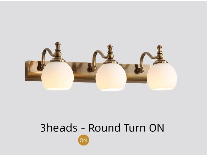 Modern Bathroom Vanity Light Fixtures 3-Light Milky Glass