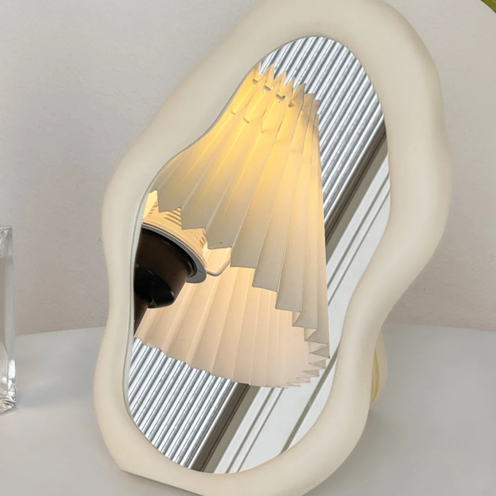 1pc Cream Style Makeup Mirror Decorative Irregular Simple