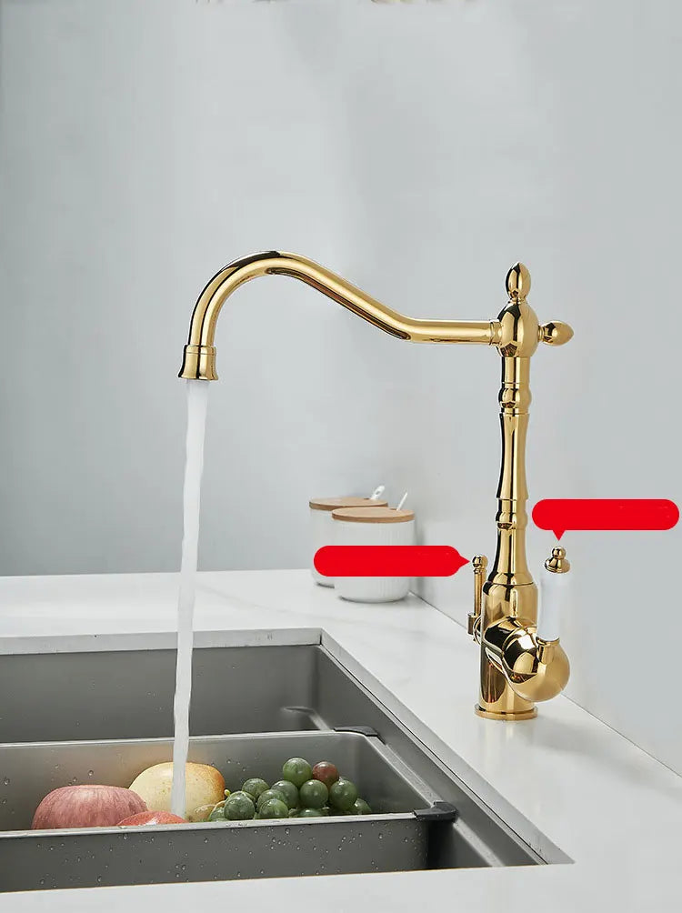 French Brass Light Luxury Three In One Pure