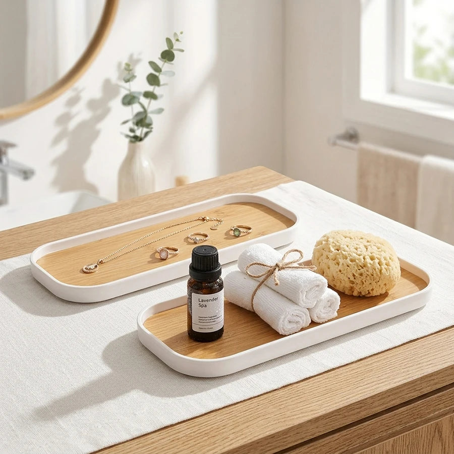 1pcs/2pcs Bathroom Vanity Tray Rectangle Bathroom Tray Counter