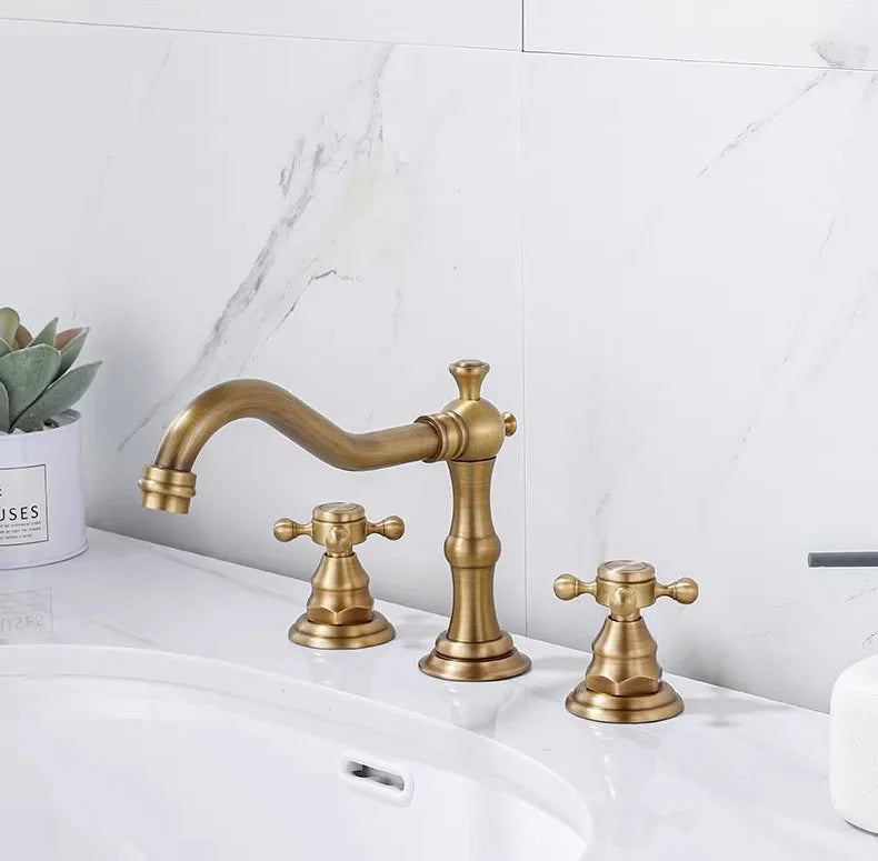 Kmmoun Fixed Spout Bathroom Basin Faucet Hole Deck