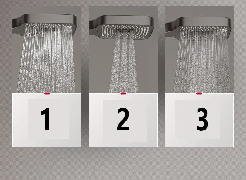 Grey Shower System Bathroom Digital Led Rain Showers