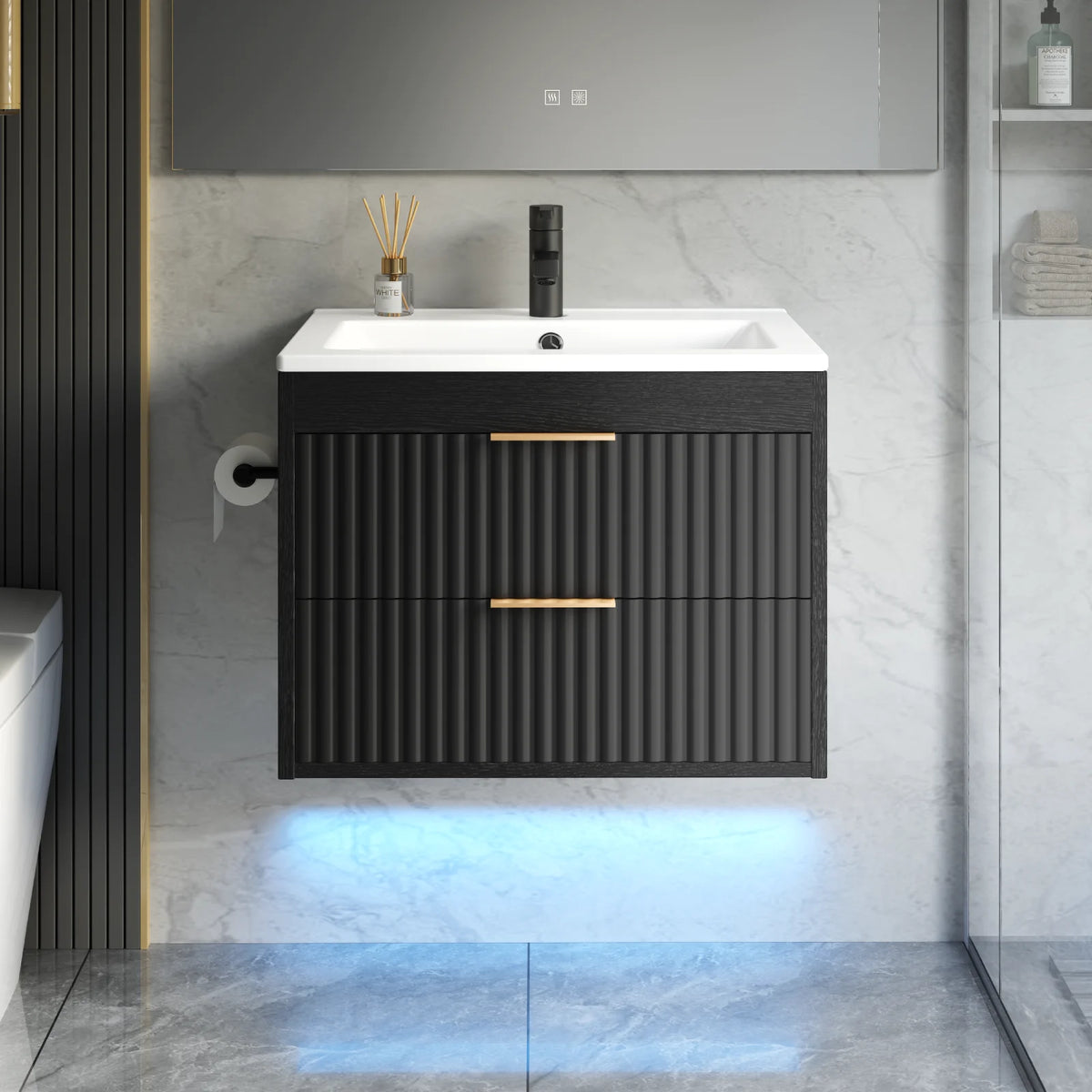 24 Floating Bathroom Vanity Sink Modern Wall Mounted