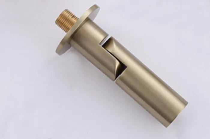 Brushed Gold Wall Mounted Faucet Spout Round Folding