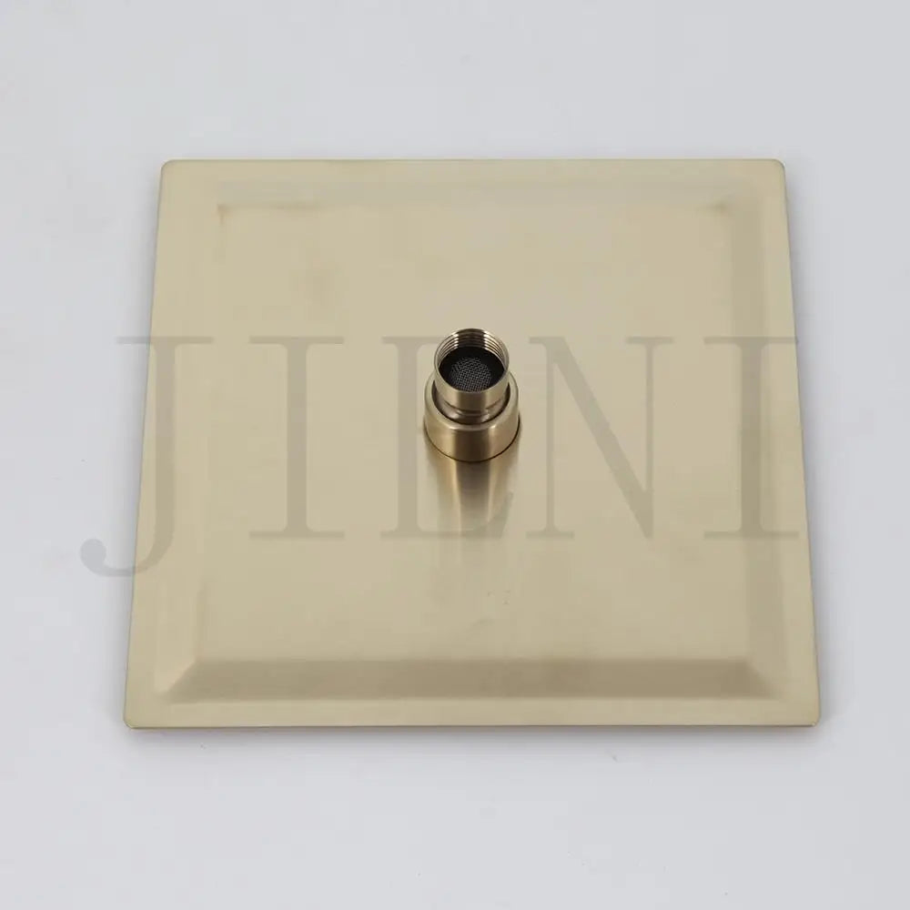 Jieni Inch Brushed Gold Rainfall Shower Faucet Sets