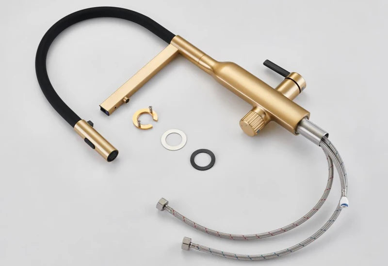 Brushed Rose Gold Brass Pull-Out Cold Water Hole