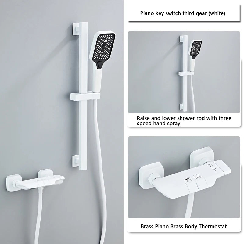 Design Gun Grey Bathroom Shower System Piano Keys