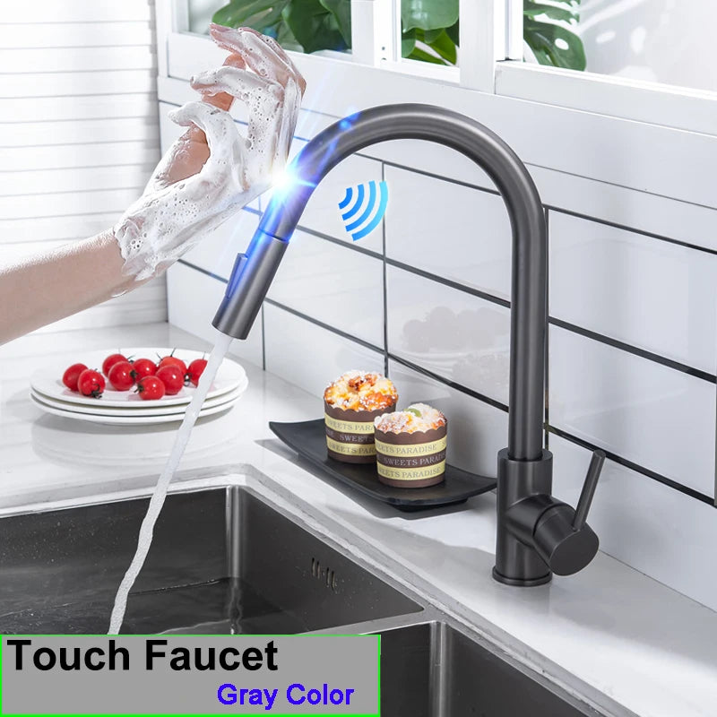 Brushed Gold Touch Faucets 304 Stainless Steel Cold