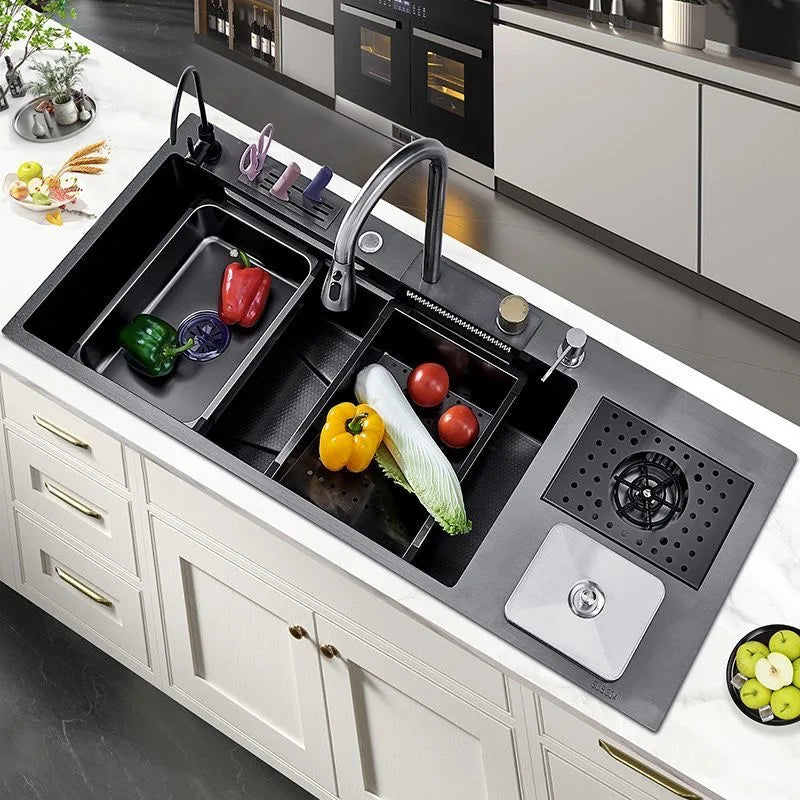 Flying Rainwaterfall Sink Stainless Steel Large Big Garbage