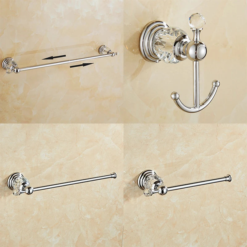 Ellen Golden Crystal Bathroom Hardware Adjust Towel Rack