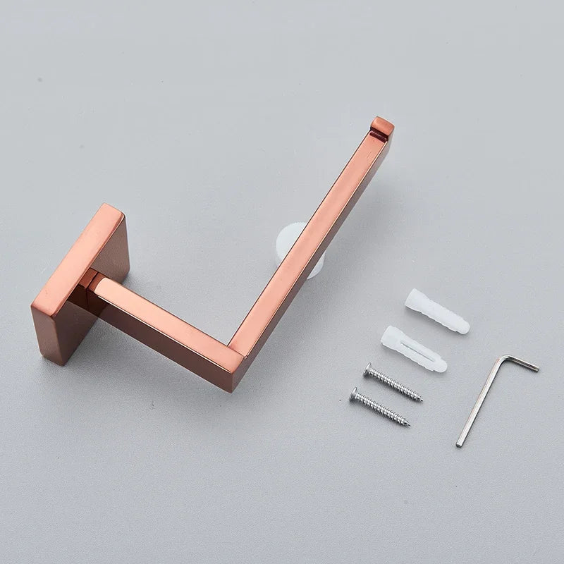 Brushed Rose Gold Toilet Paper Holder 16cm Screw