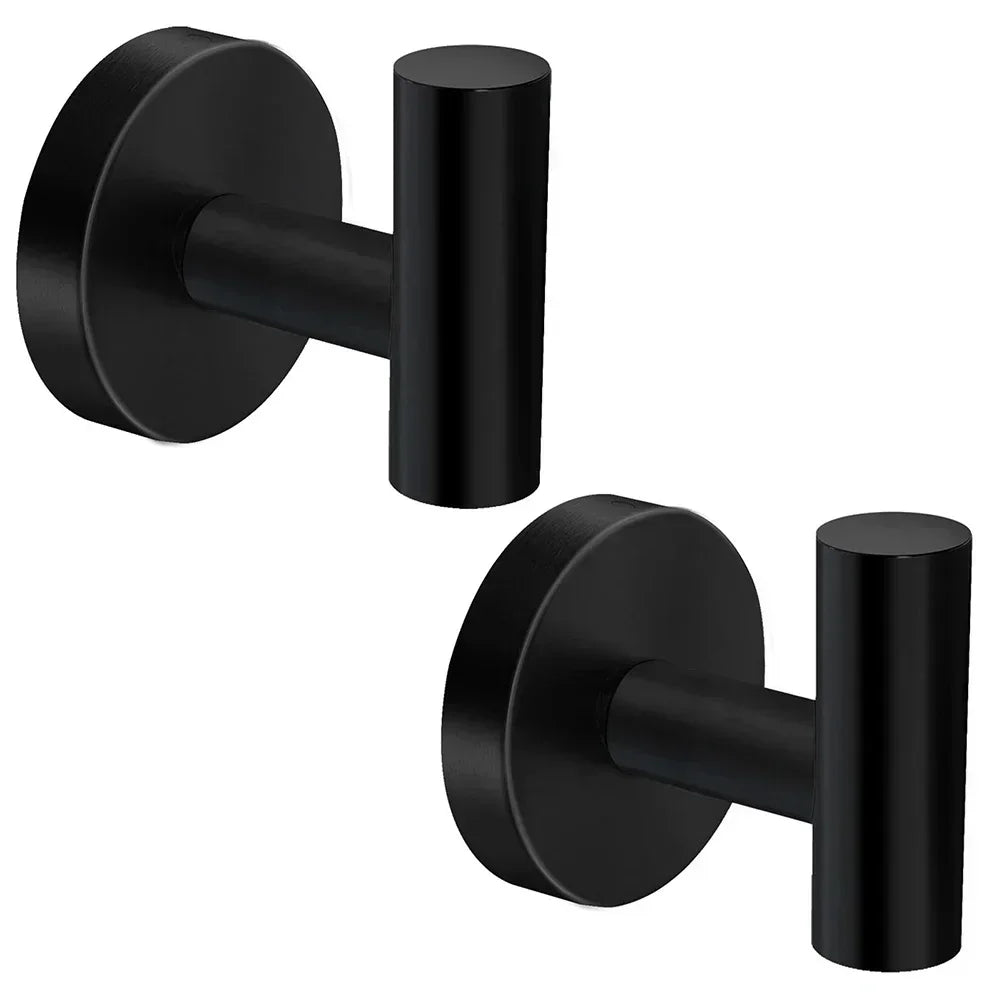 2pcs Polished Bathroom Towel Hooks Stainless Steel Coat