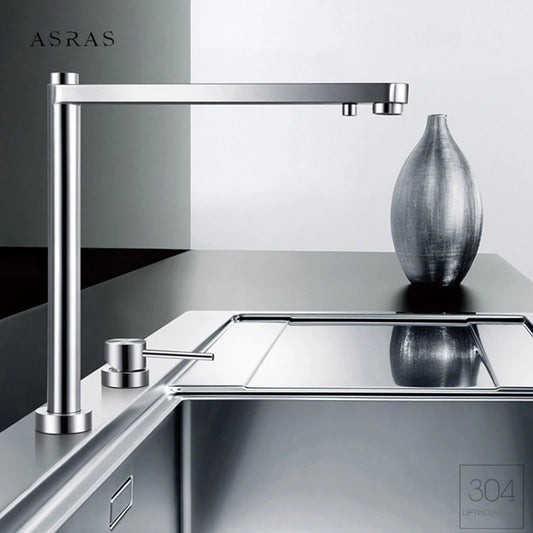 Asras Sink Faucet 304 Stainless Steel Lifting Faucet