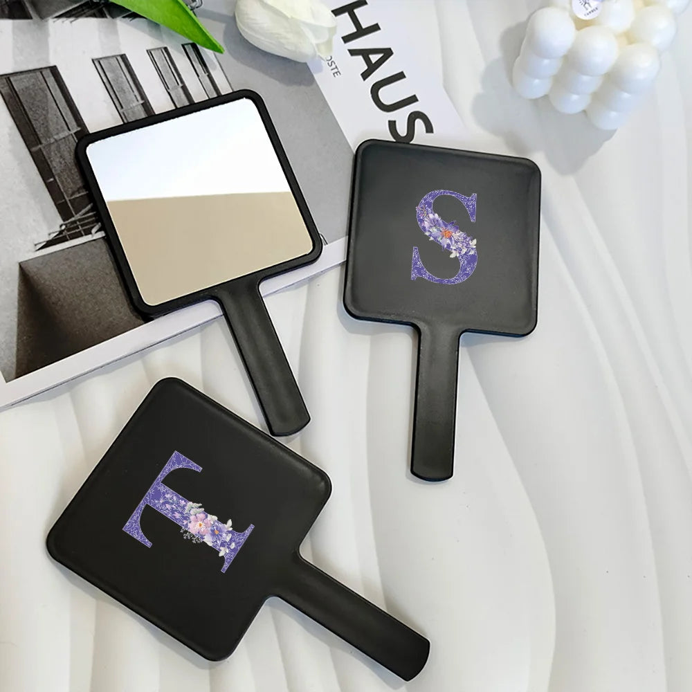 Fashion Universal Square Handheld Makeup Mirror Handle Vanity