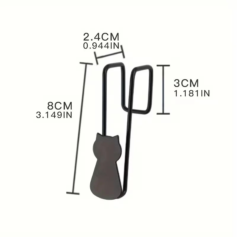 2pcs No-Nail Iron Cat Hook Halloween Black Cat
