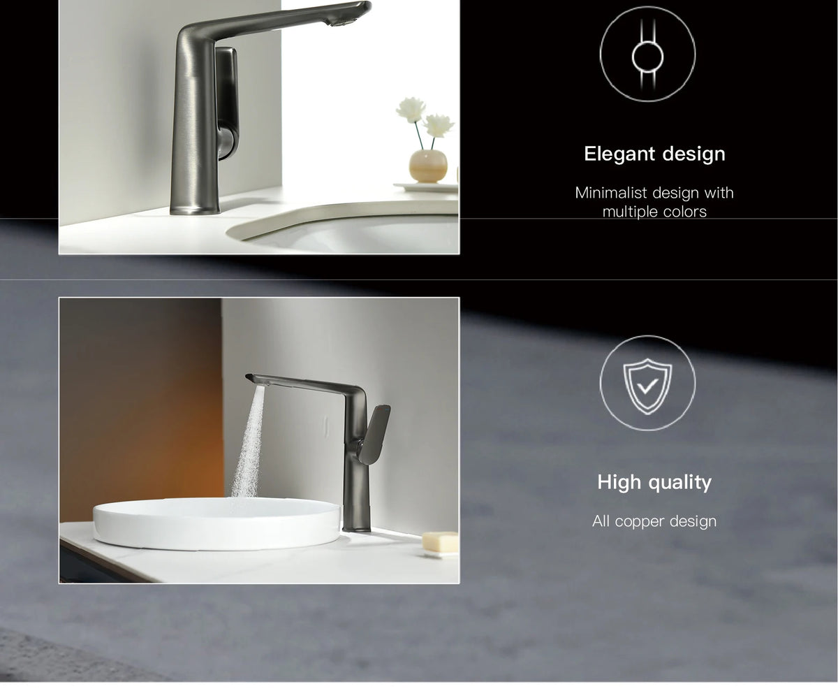 Aitana Luxury Chromium Brass Bathroom Faucet Simple Design