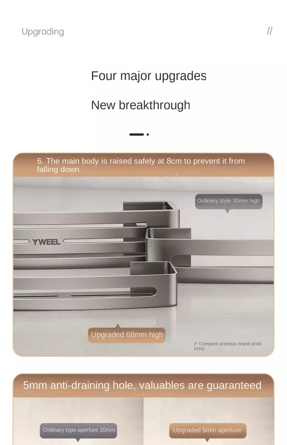 Aluminum Bathroom Shelves Wall Towel Rack Mounted Shower