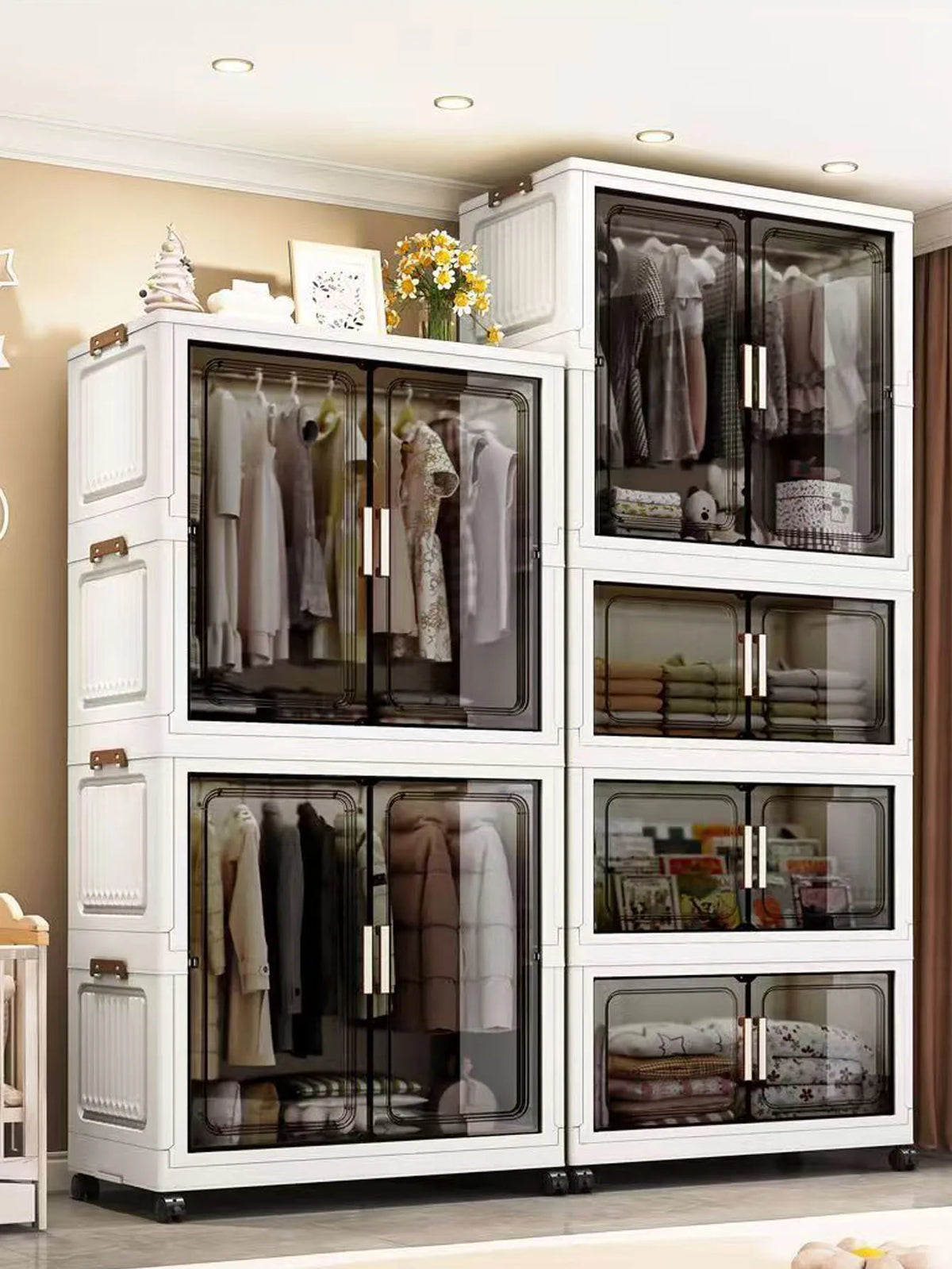 Multi-Functional Folding Storage Cabinet Doors Office Bathroom