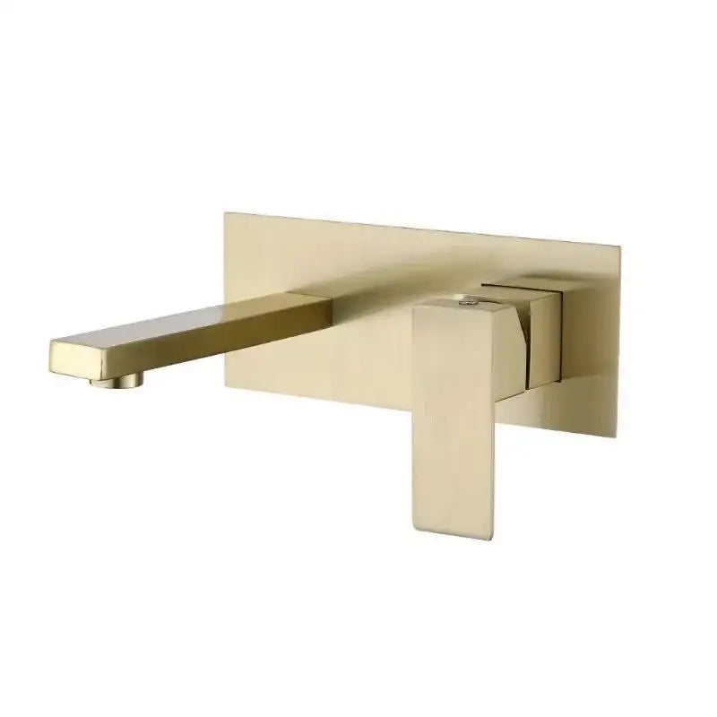 Modern Brass Wall Mount Bathroom Basin Faucet Hidden