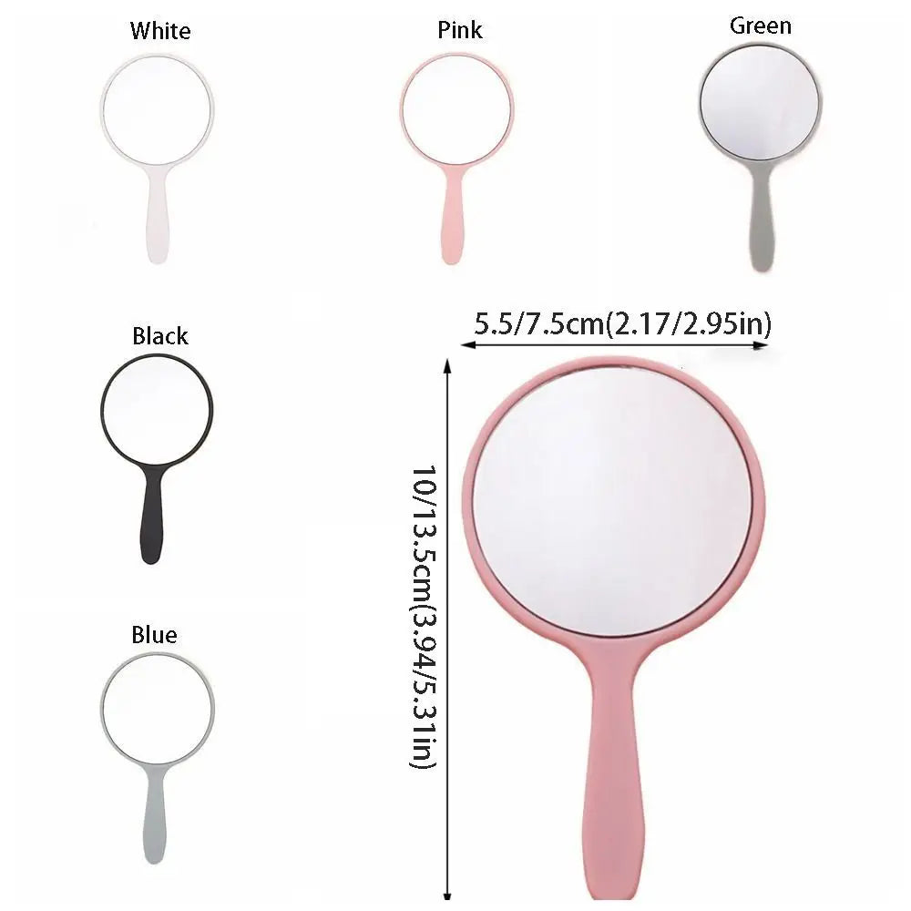Diy Makeup Mirror Cute Handle Small Round Handheld