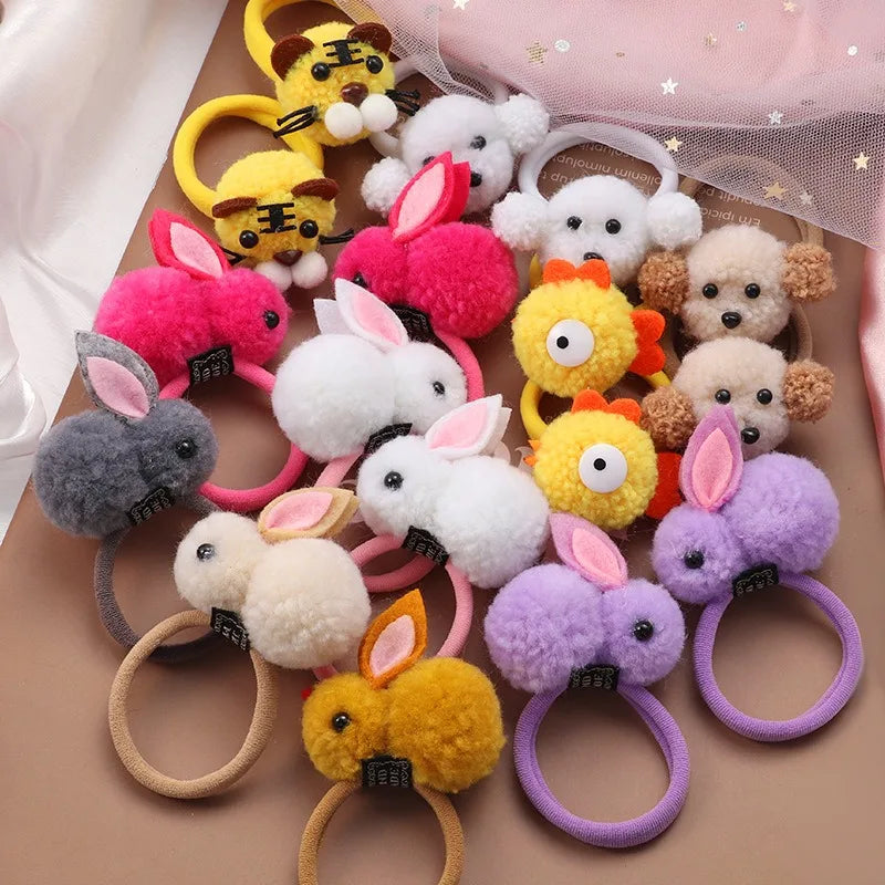 2-Pack Cute Hairball Rabbit Towel Ring Rabbit Hair