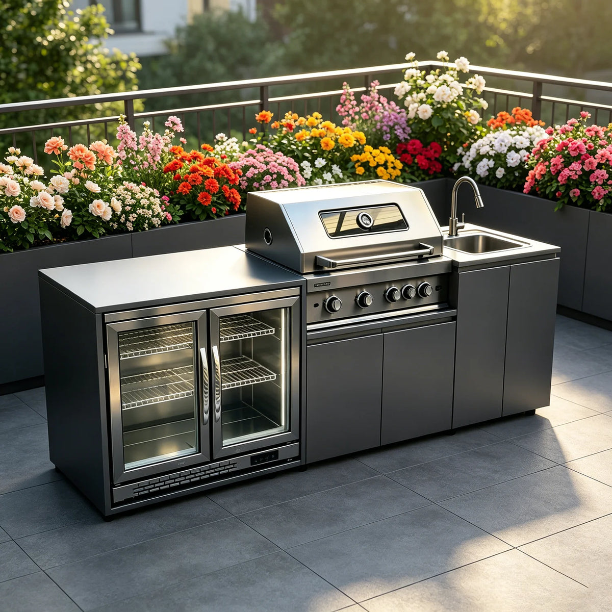 Sturdy 304 Stainless Steel Outdoor Cabinet Grill Cooktop