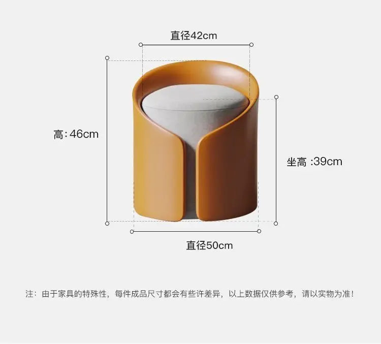 Nordic-Style Round Pouf Versatile Multipurpose Stool Vanity Shoe
